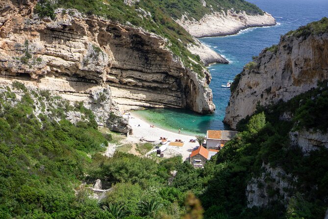 Blue Cave & Five Islands Tour - Stiniva Cove by boat: intimate beach time with cliff-hugging drama