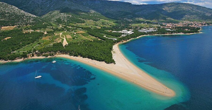 From Brač: Panoramic Flight over Brač, Hvar, Šolta, & Split - Over Hvar: Vrboska, Jelsa, Starigrad, and the Tvrdalj complex