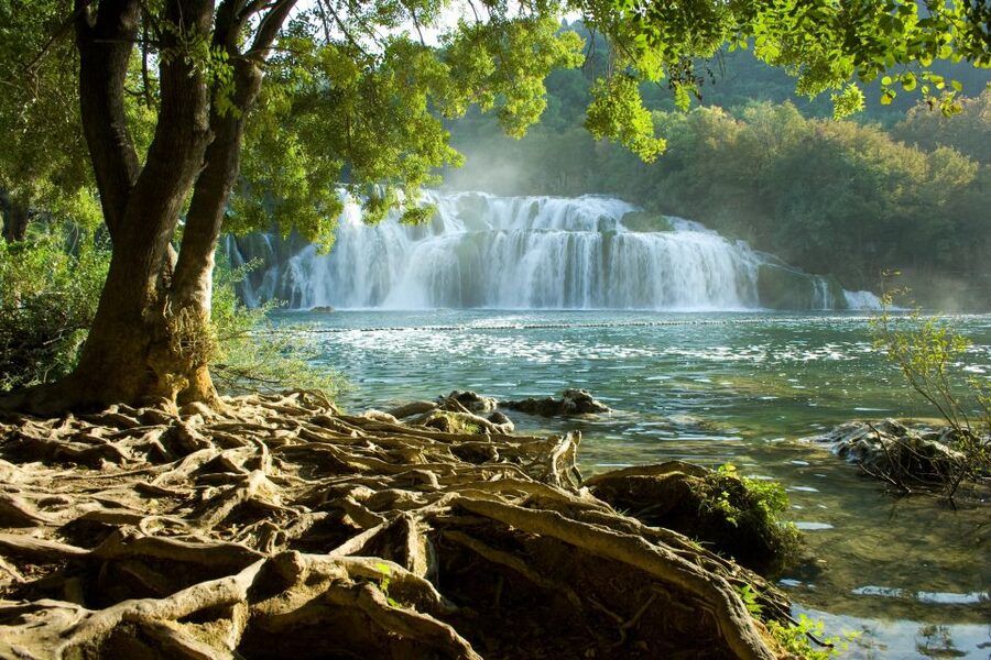 From Omiš: Krka Waterfalls and Trogir Group Tour - Skradin boat ride: the canyon views, then a swim that feels earned
