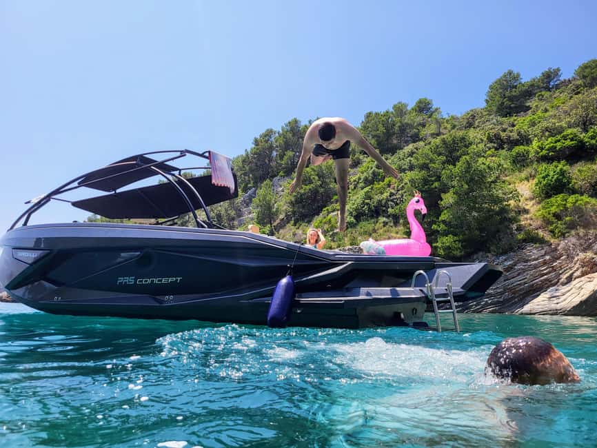 From Split: Blue Cave, Hvar, Mamma Mia, 5 Islands boat Tour - Trg Republike pickup and the early run toward Biševo