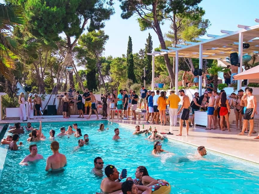 From Split: Brač Island Beach Bar and Pool Party - Cabanas, cocktails, and the rhythm of a proper party day