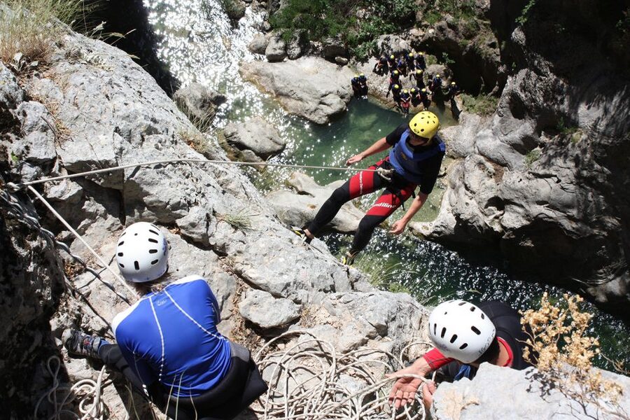 From Split or Zadvarje: Extreme Canyoning on Cetina River - Rope lowering by the waterfall: controlled adrenaline, run by professionals