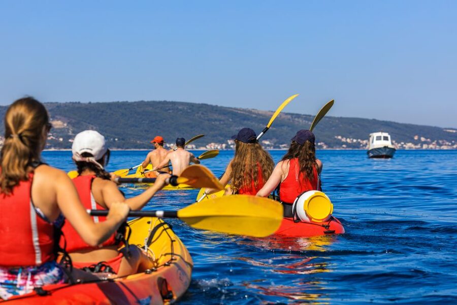 From Split: Sea Kayaking Tour - Kašjuni Beach break: snorkeling, photo moments, and the cliff-jump option