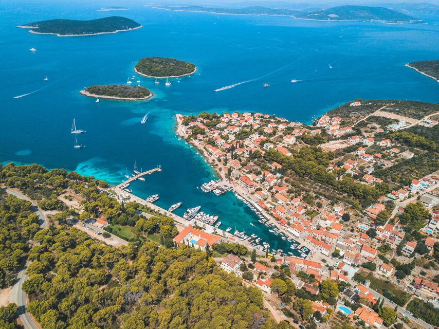 From Split: Trogir & Blue Lagoon Boat Tour with Snorkeling - Krknjaši Blue Lagoon snorkeling: clear water, variable visibility