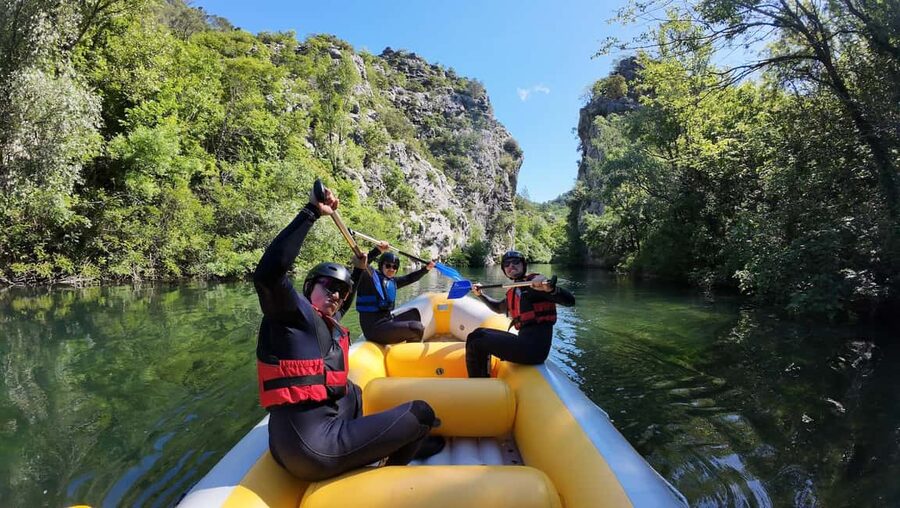 Omiš/Split: Cetina River Rafting Adventure & Cliff Jumping - On the Water for 2.5 Hours: Rapids, Paddle Rhythm, and Real Safety