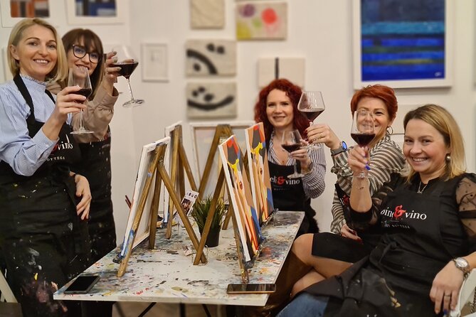 Painting party at Art Bottega - Paint & Wine Studio in Split - Drinks and vibe: how the wine fits the lesson