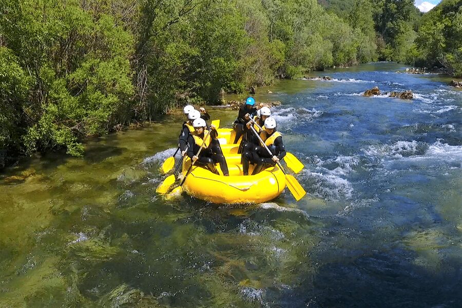 Rafting on the Cetina river - On the river: class 1–3 rapids, swimming time, and that portage