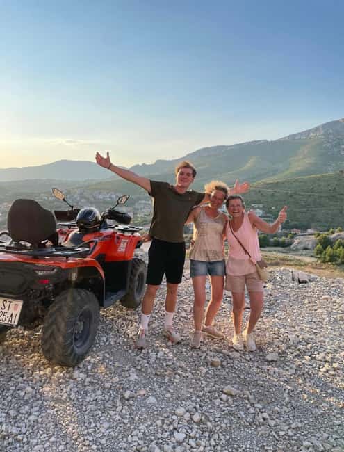 SPLIT: ATV Panorama Tour Podstrana & Horses - Sunset Snacks at the Mountain Tavern (Konoba Stops and Grazing Plates)