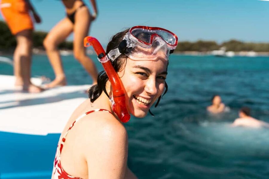 Split: Blue Lagoon and 3 Islands Speedboat Tour - Borkko Beach Bar on Čiovo: pines, white sand, and a proper beach break