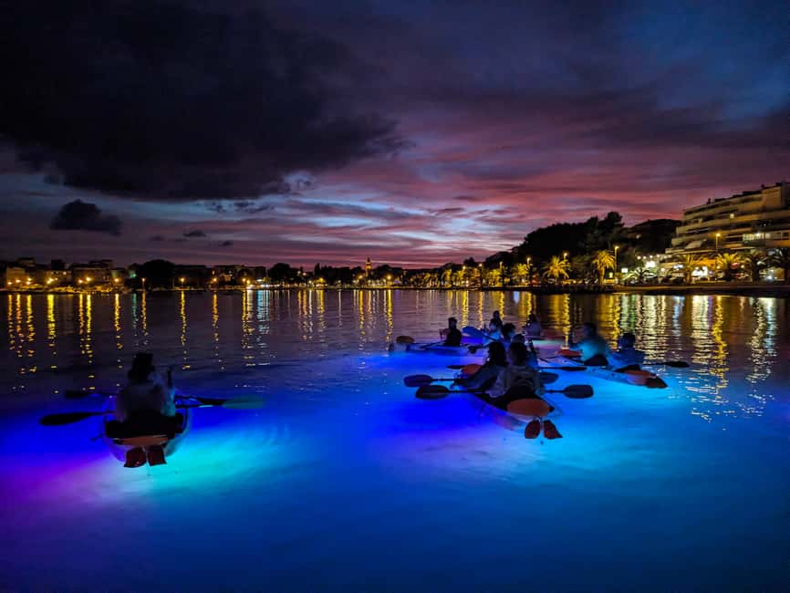 Split: Illuminated Evening Guided Kayaking Tour - Glowing water on the way to the Žrnovnica river
