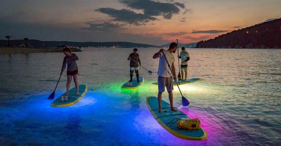 Split: Stand Up Paddleboard Night Glow Tour - Glowing Water on Hardboards: What the Night SUP Feels Like