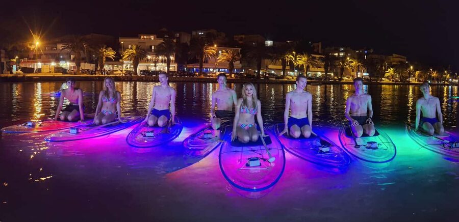 Split: Transparent SUP night Glow tour - Stobreč glow on sea water: first taste of the night