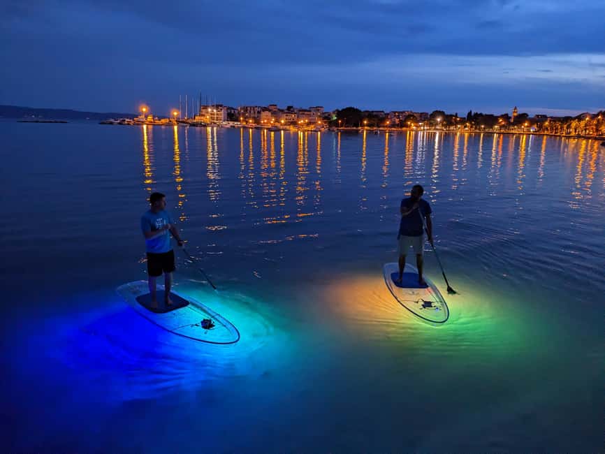 Split: Transparent SUP night Glow tour - Low-season option: an open-sea route when conditions fit