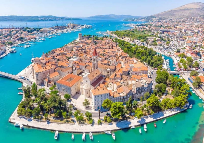 Split: Trogir Walking Tour, Blue Lagoon & Shipwreck Cruise - Evening cruise sights near Split: church on a cliff, a museum, and Tito’s Villa