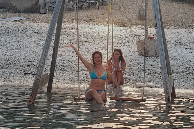 Sunset Speedboat Tour in Makarska with swim stop on island Brač - Puntica Bay on Brač: the 40-minute swim stop and those famous beach swings