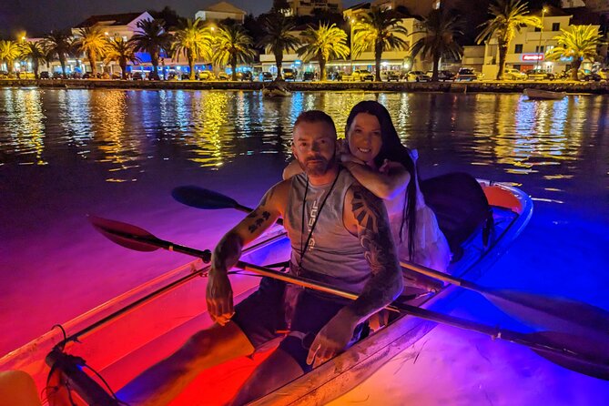 Transparent Kayak Glow Tour in Split - Stop 3: Kayaking the Žrnovnica River—underwater color from your paddle lights